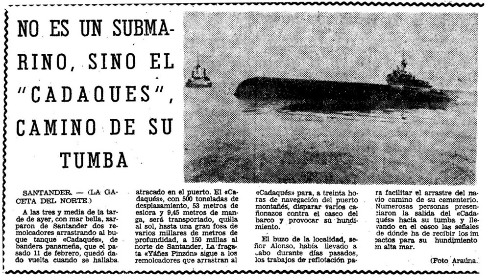 Recorte del Cadaques suministrado por J. Pea