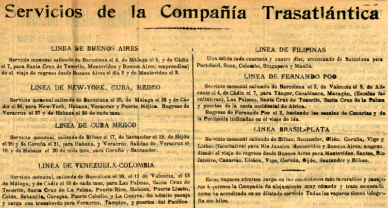 Trasatlntica advertisement - Collection L. Santa Olaya